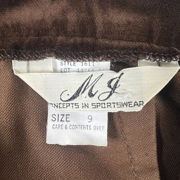 Vintage Brown Velvet Pencil Skirt XS | 90s Union Made in USA High Waist Academic - Picture 7 of 14